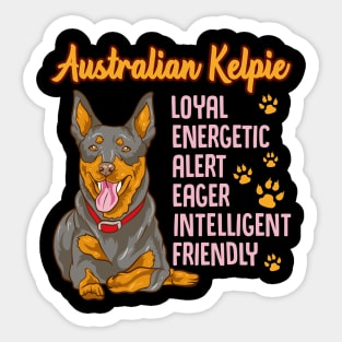 Cute Australian Kelpie Loyal & Friendly Dog Sticker